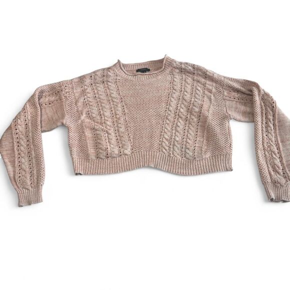 Forever 21 Women's Cropped Sweater |‎ Size Medium | Pink Knit Pullover - Picture 1 of 5